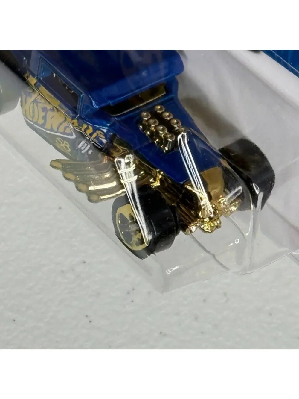 Hot Wheels Bone Shaker Blue Gold HW Flames 5/5 Diecast Car
